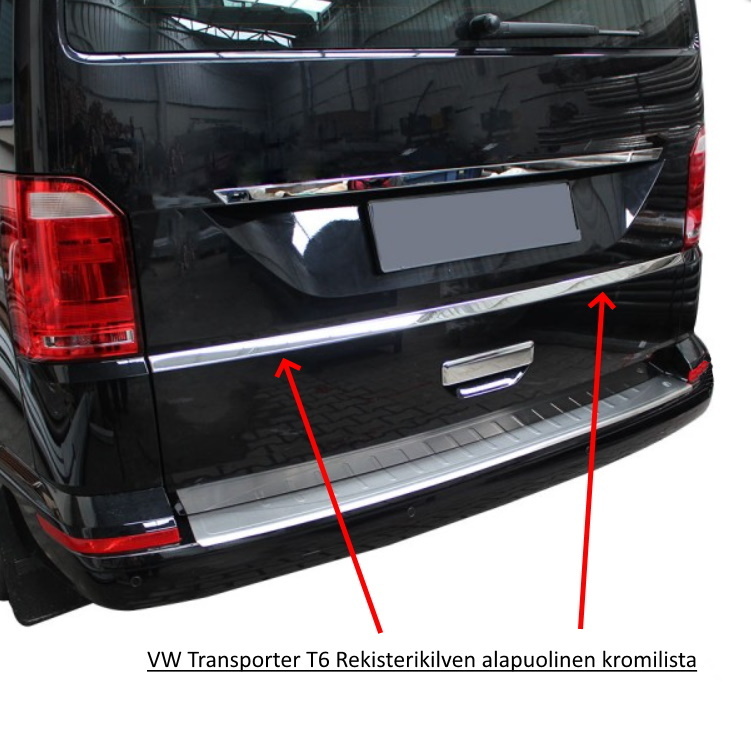 VW Transporter T6 Chrome trim under the register plate