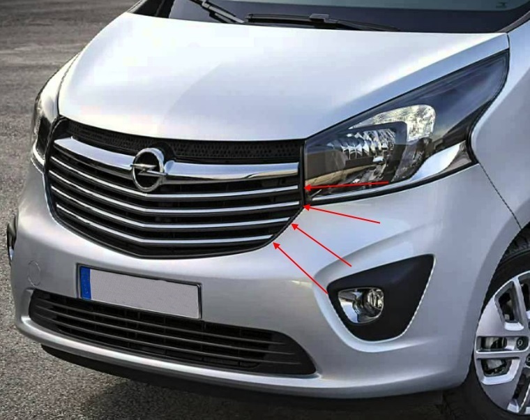 Opel Vivaro Maskin kromisarja 2014-2019
