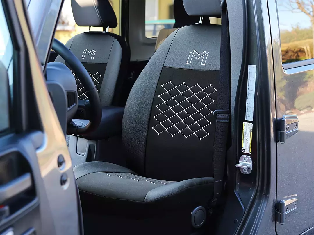 thumbnail image 2 of Lux-Ride Mercedes Vito Front Seat Cover (Single) – Black Artificial Leather & Fabric, Airbag Compatible 2 of 6