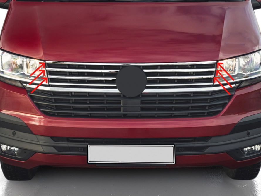 VW Transporter T6.1 Chrome front grille (5 pcs)