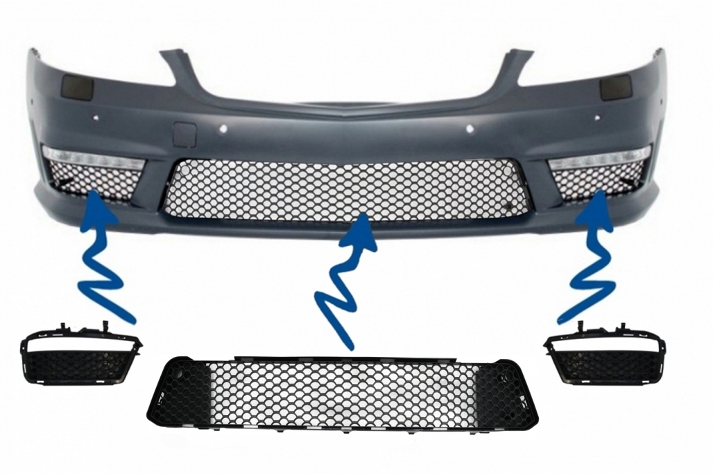 M-B W221 AMG65 front bumper net mesh set