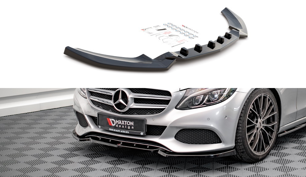 M-B W205 Front Spoiler for standard bumper