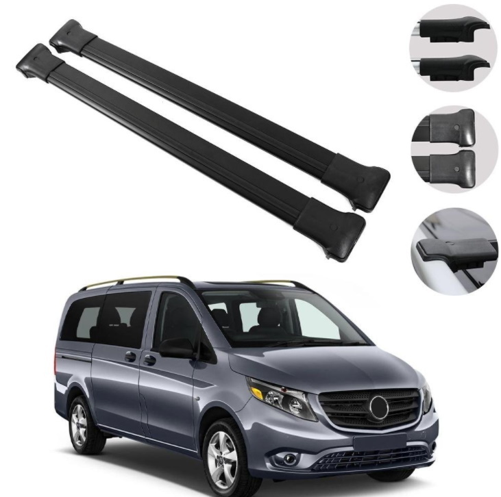 Black crossbars for M-B Vito W639 and W447 roof rails