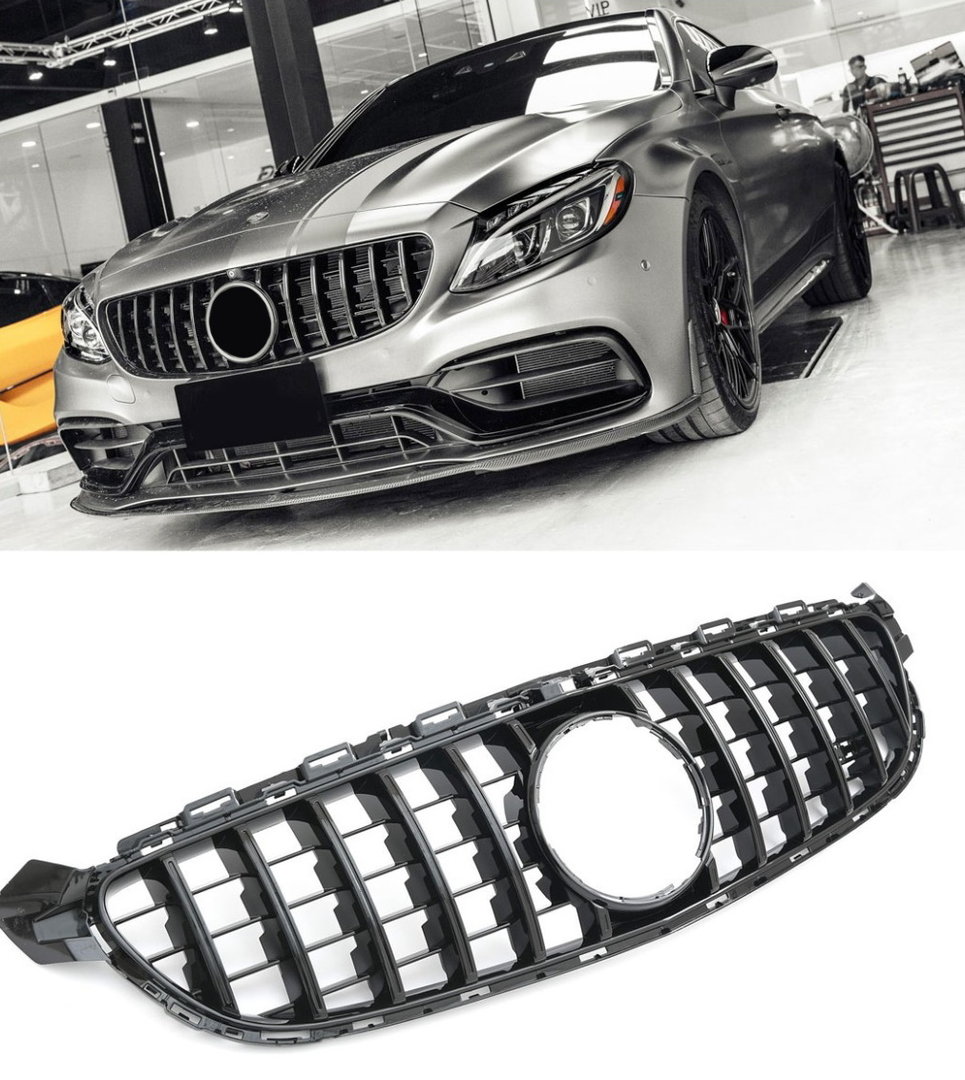 M-B W205 Black GT-R Look sport-grille 2014-2018 (only C63 AMG model)