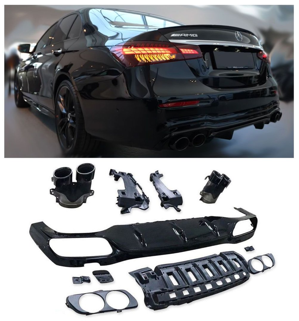 M-B E W213 Rear diffuser with black pipe ends 2021->