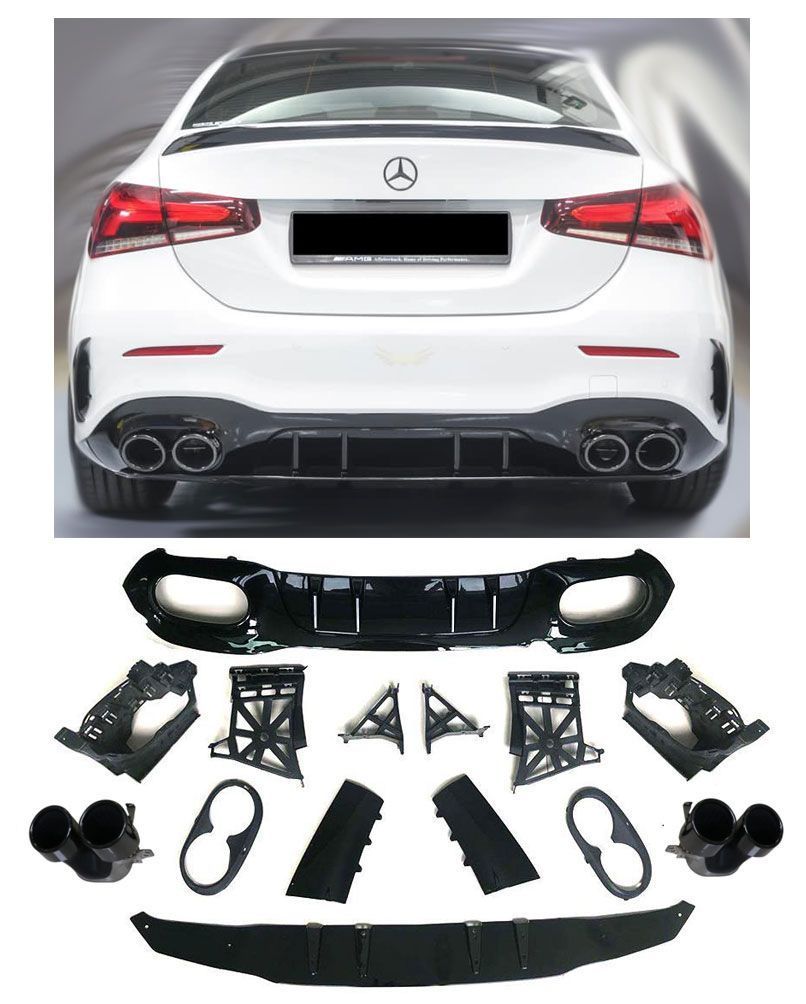 M-B A V177 Rear diffuser with black pipe ends 2018->