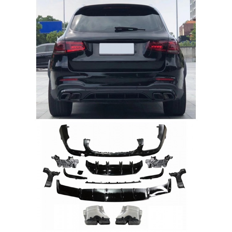 M-B GLC X253 Rear diffuser with black pipe ends 2020->
