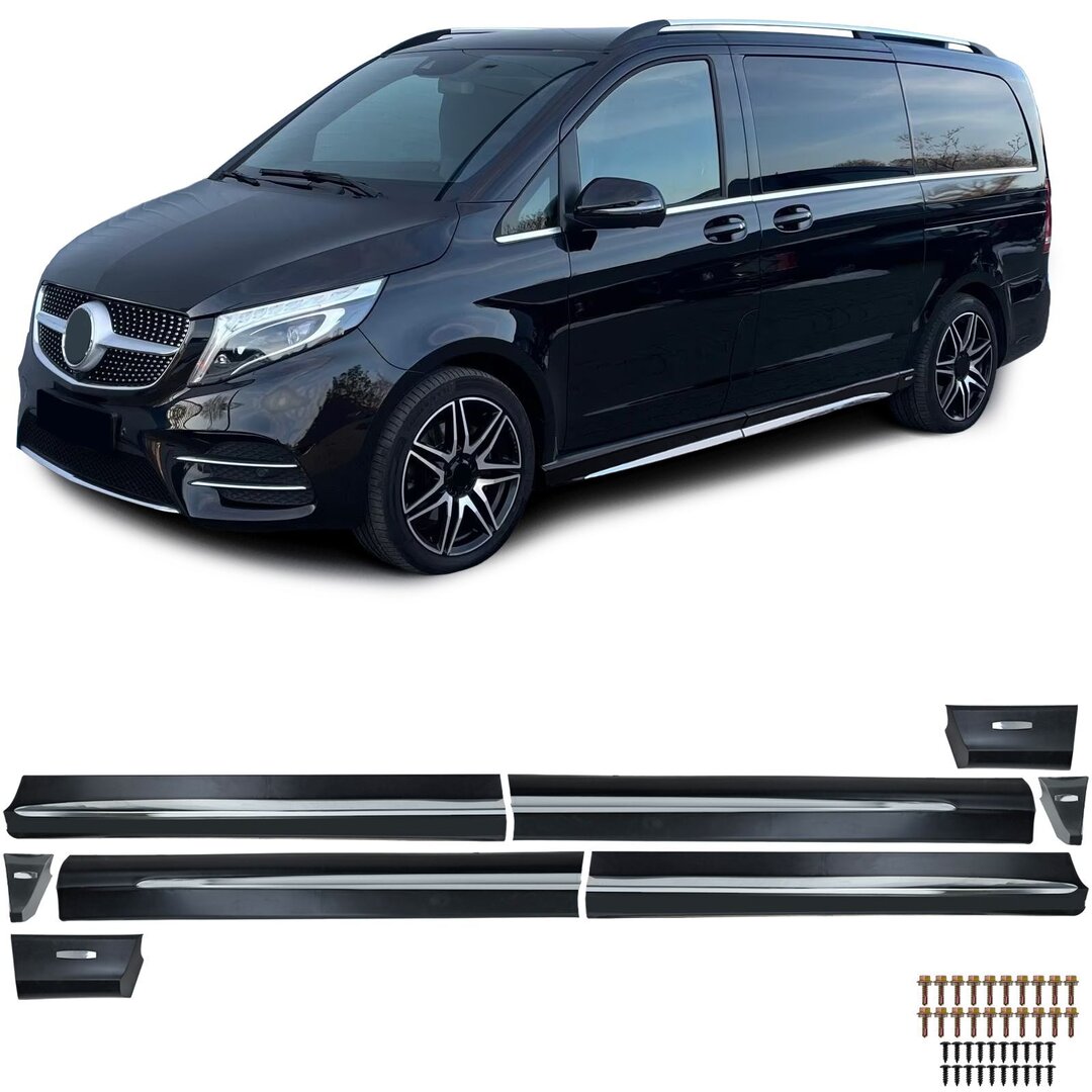 M-B Vito W447 AMG-Side skirts with chrome strip