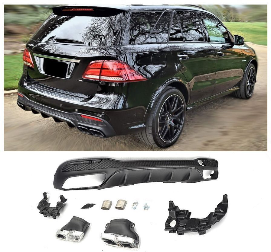 M-B GLE W166 Rear diffuser with chrome pipe ends 2015-2019