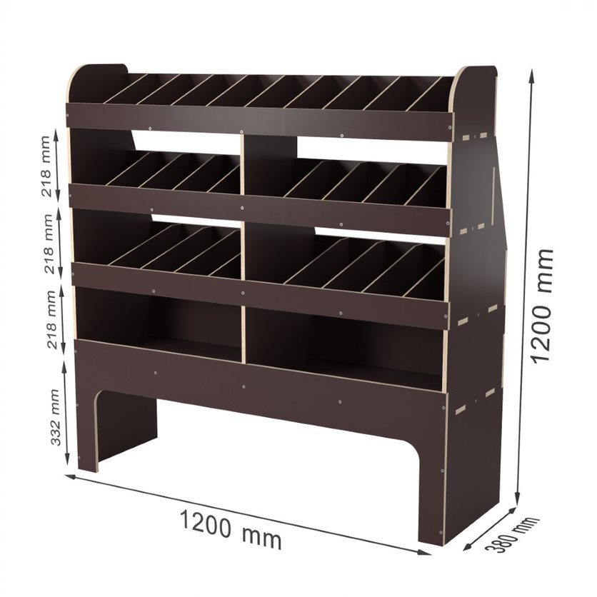 Vanerex pakettiauton hylly VR-11 1200 x 380 x 1200mm - 30 lokeroa