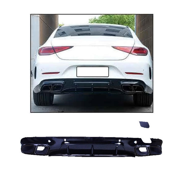 M-B CLS C257 Rear diffuser with black exhaust tips 2018->