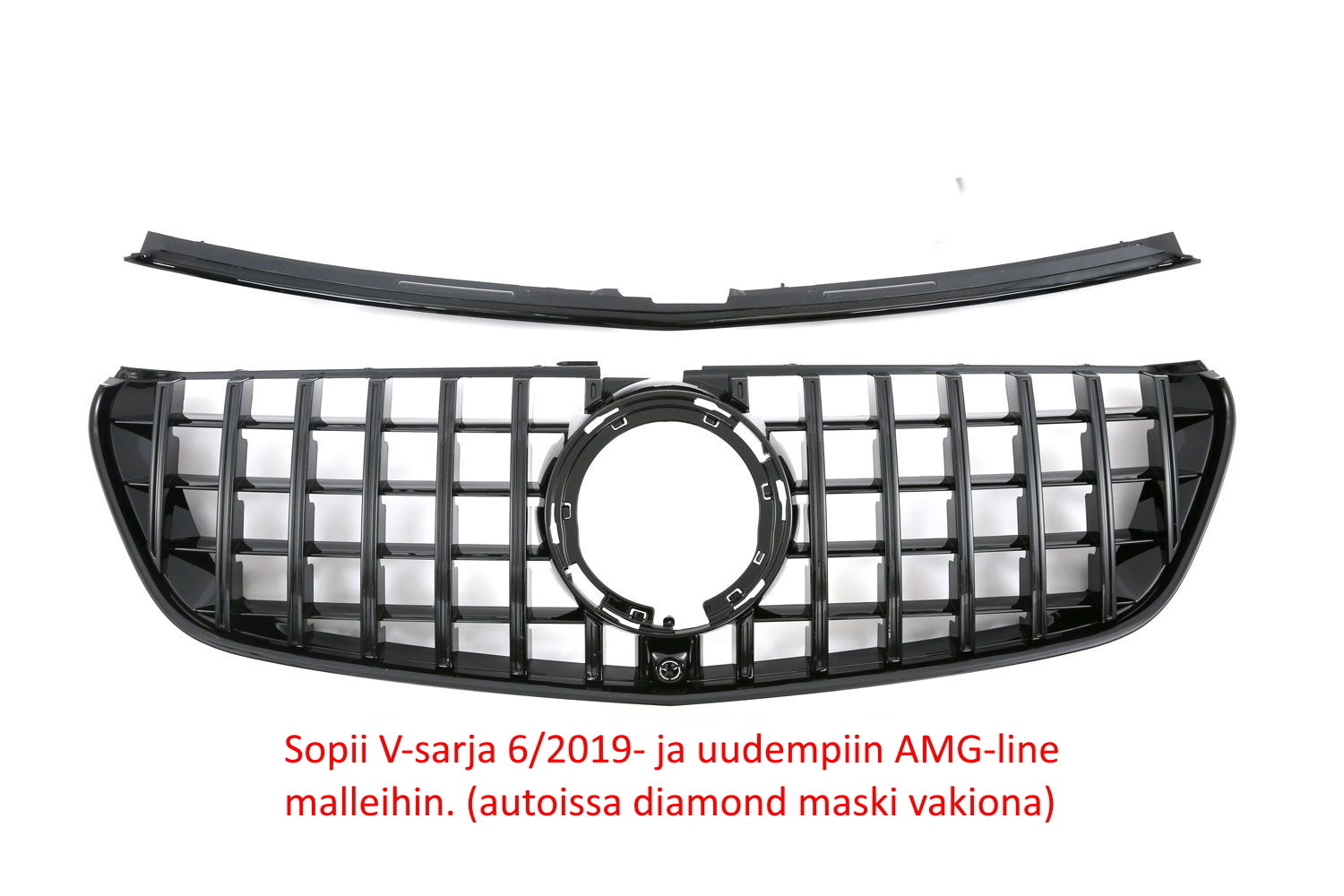 M-B V-model 2019- Black GT-R Front grille amg-line model