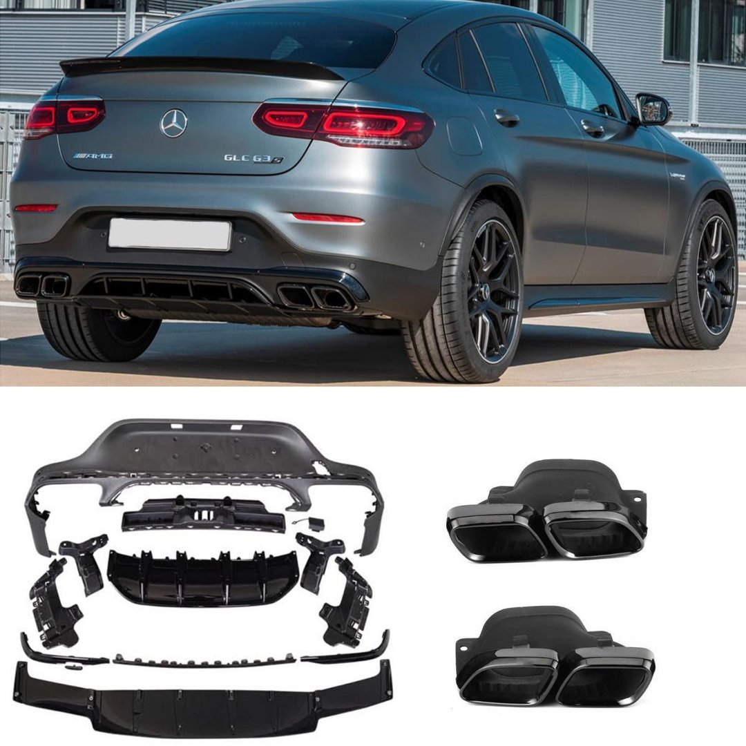M-B GLC Coupe C253 Rear diffuser with black exhaust tips