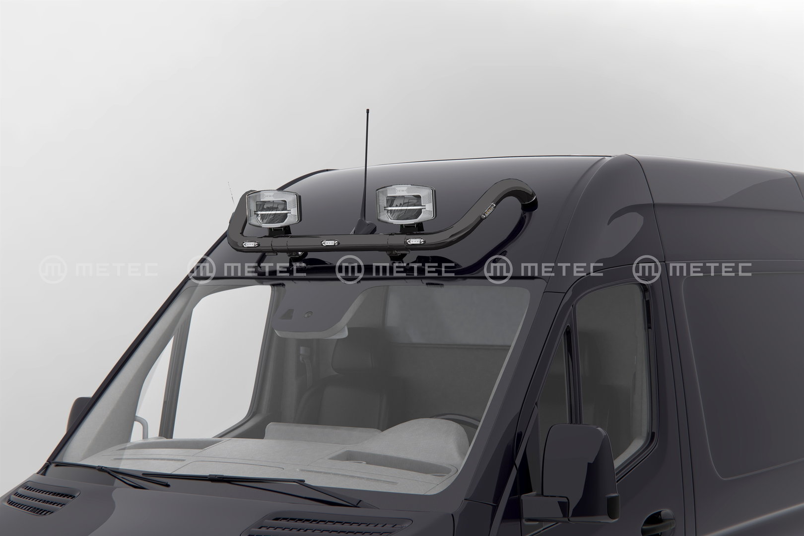 VW Crafter Led light rail to front roof (Black)