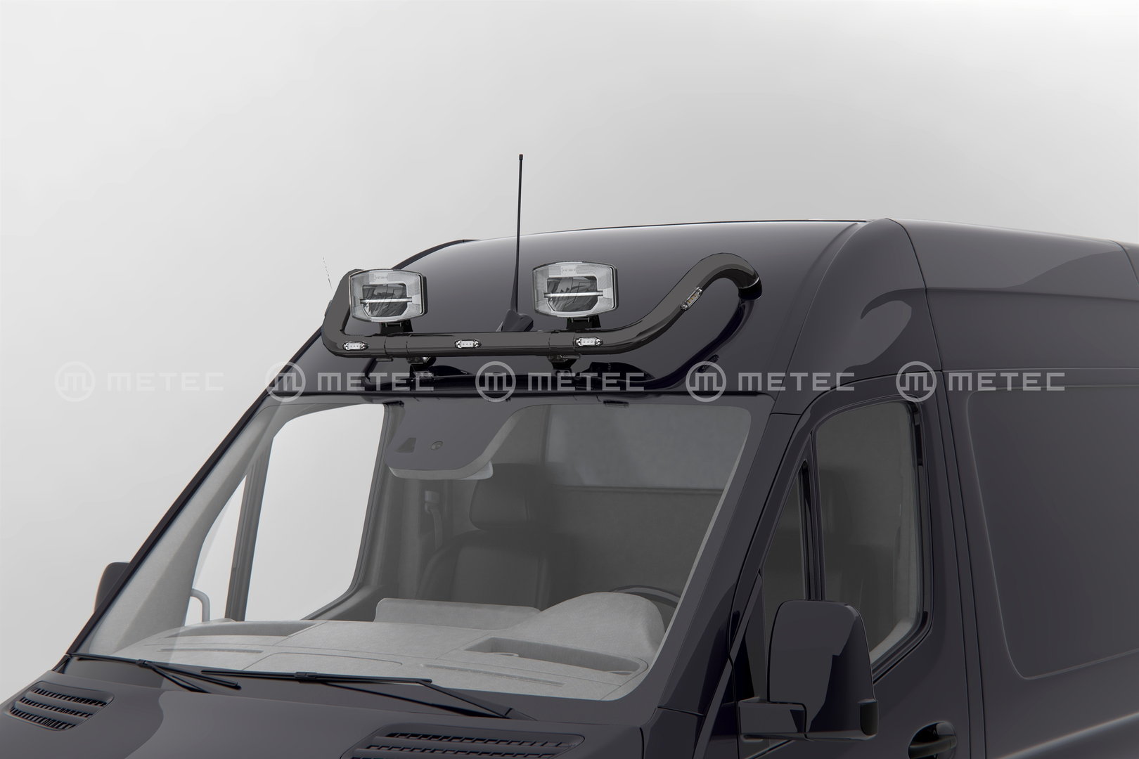 Ford Transit Van Led light rail to front roof (Black)