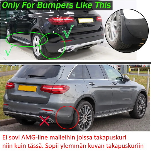 M-B GLC X253 Roiskeläppä sarja (autossa astinlaudat)