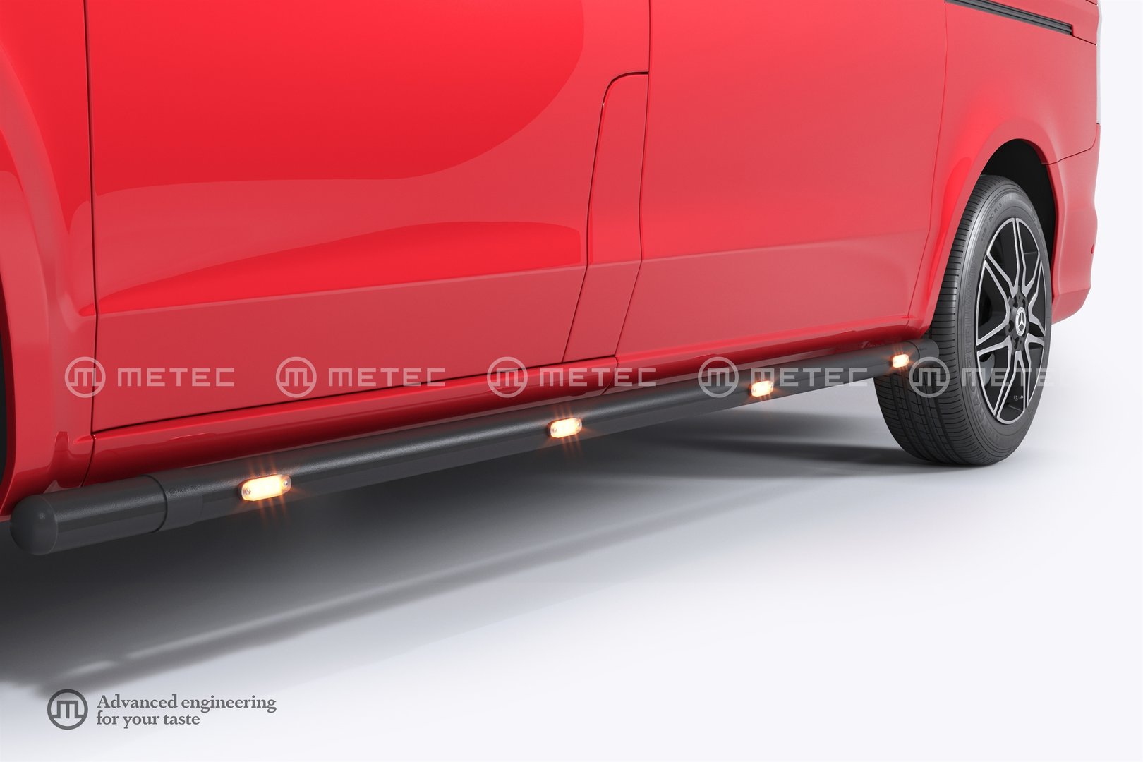M-B Vito W447 Mustat Led-kylkiputket Brace-it (Metec)