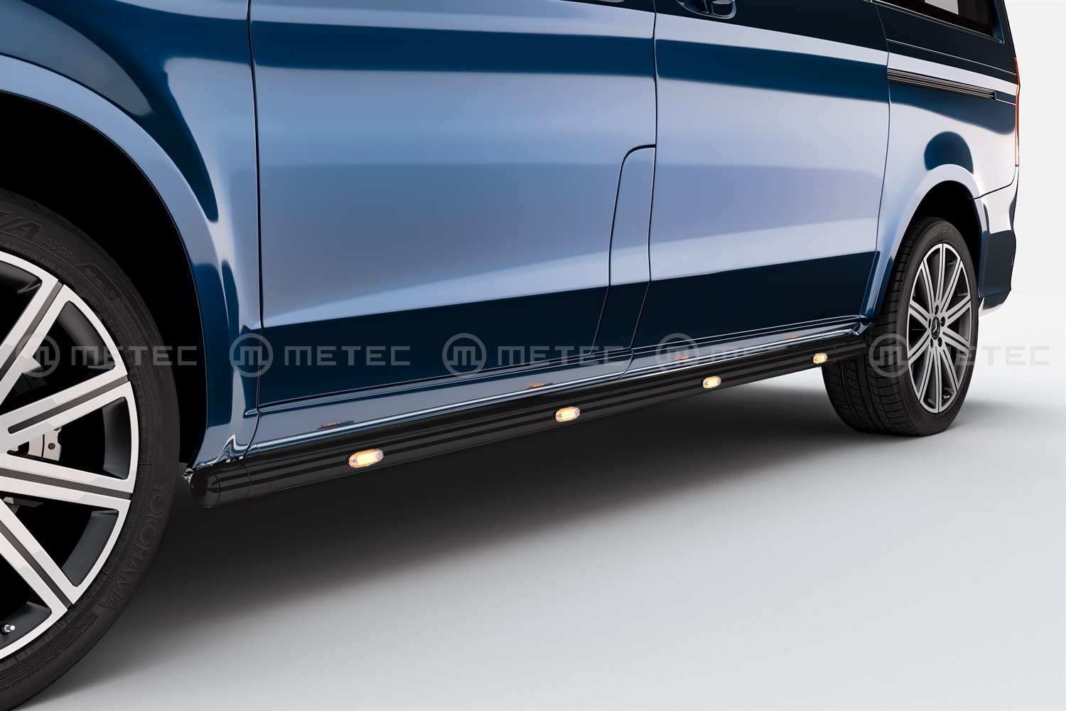 VW Transporter T6 Mustat LED-Kylkiputket (Metec)