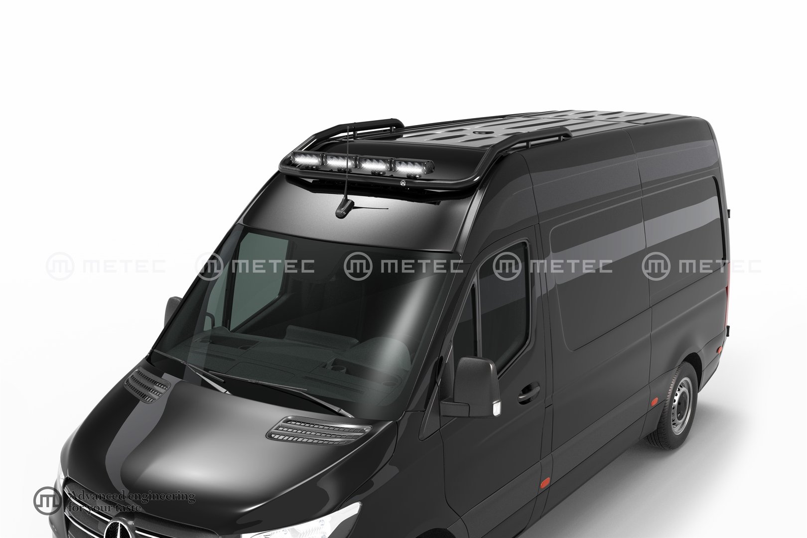 M-B Sprinter W906 Musta valoteline tuulilasin yläpuolelle H2 (Metec)