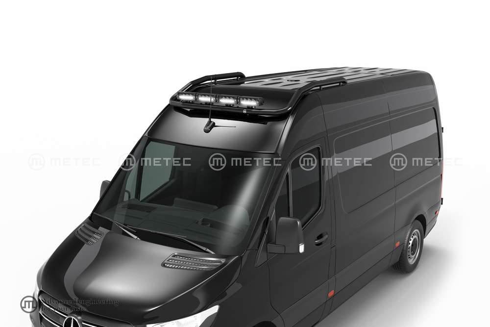 M B Sprinter W906 Black light bar to front roof H2 Metec