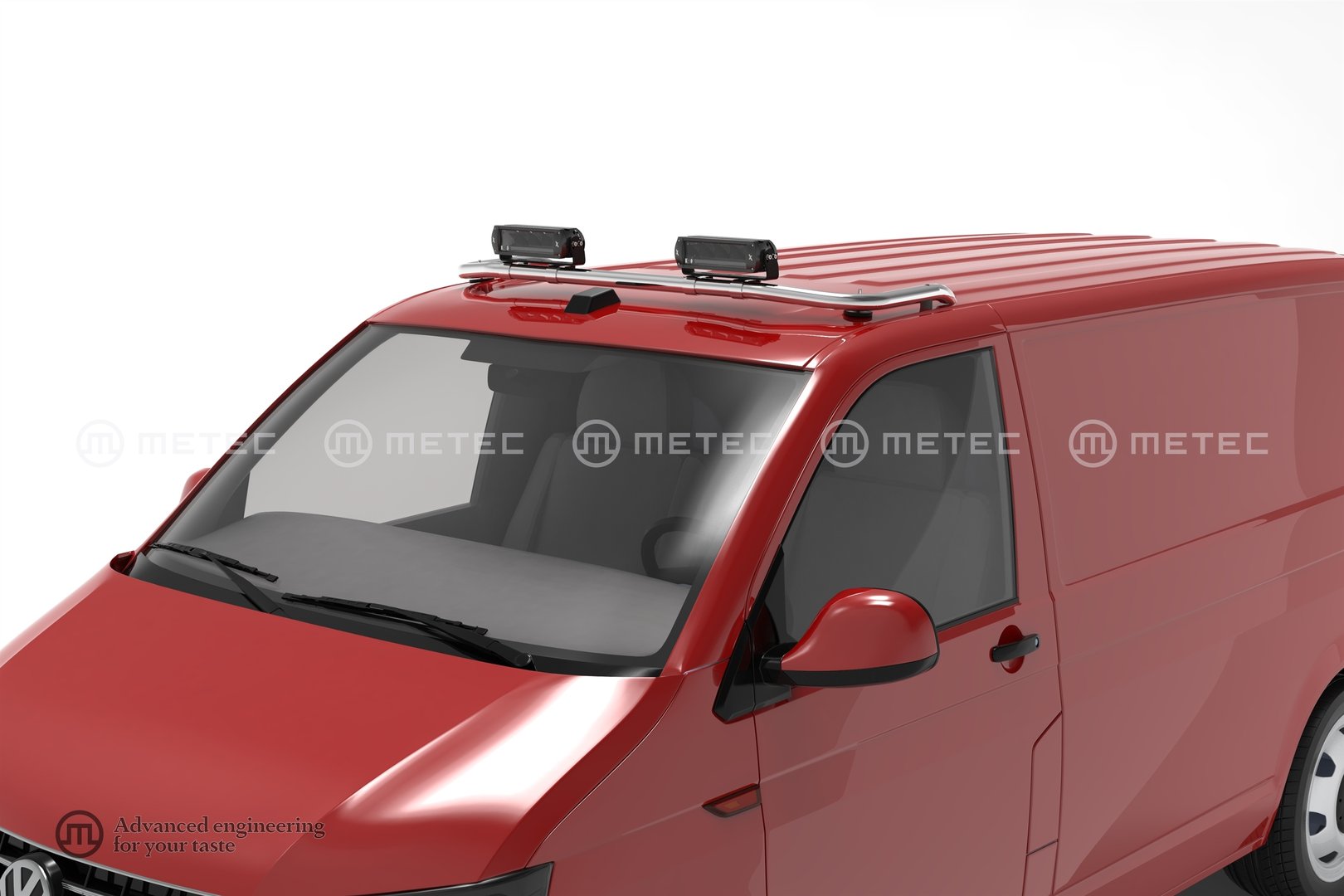 VW Transporter T5, T5 GP ja T6 Valoteline katolle eteen (Musta)
