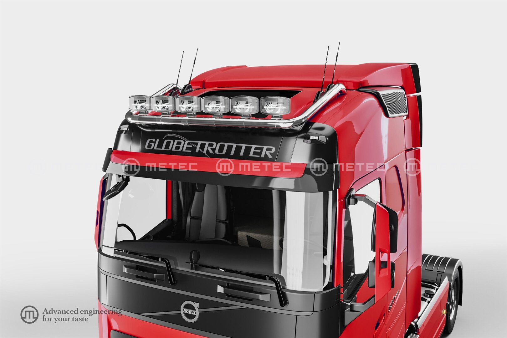 Volvo FH Aero light rail to front (Wide)