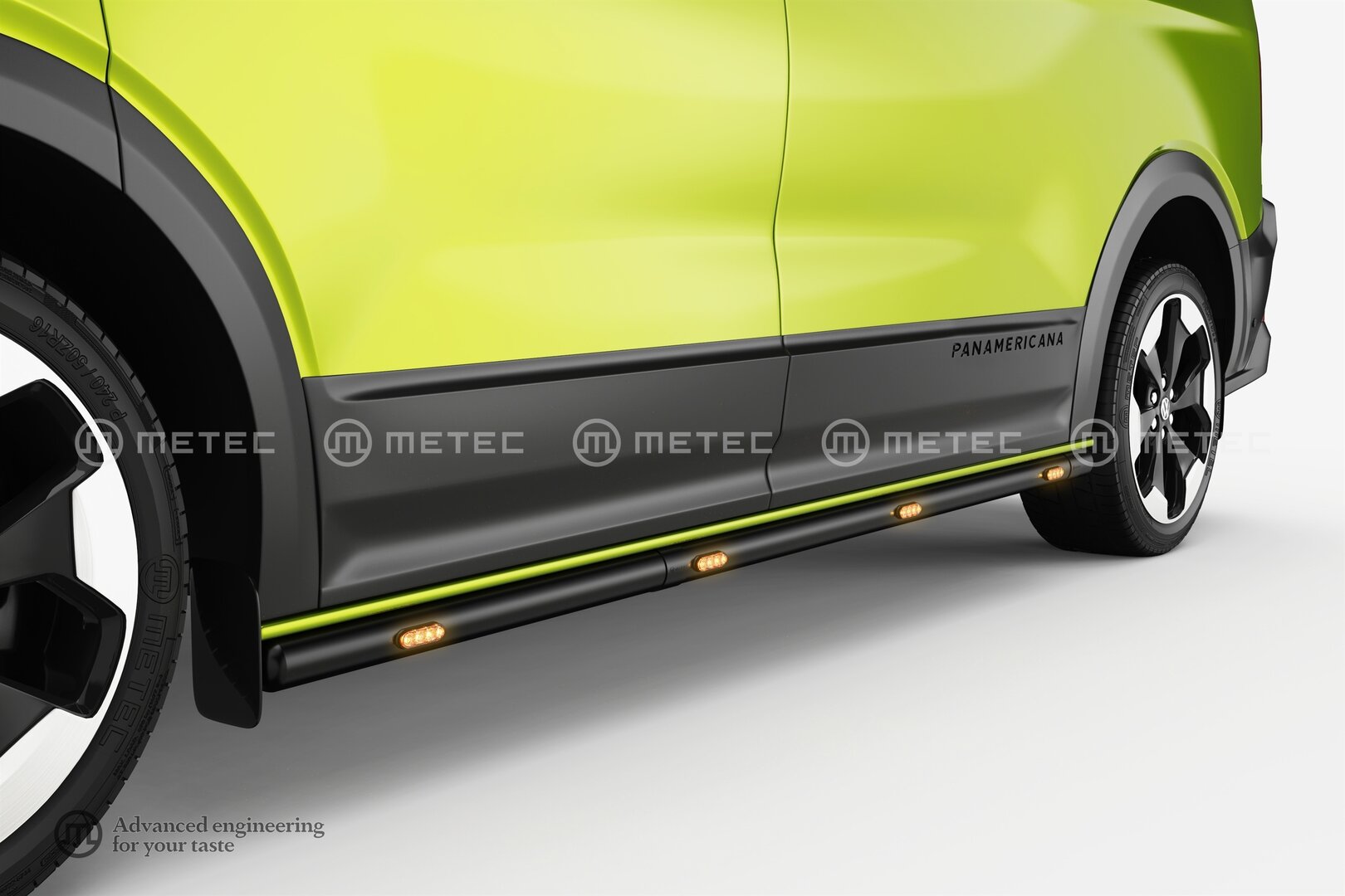 VW Transporter T7 Mustat LED-kylkiputket