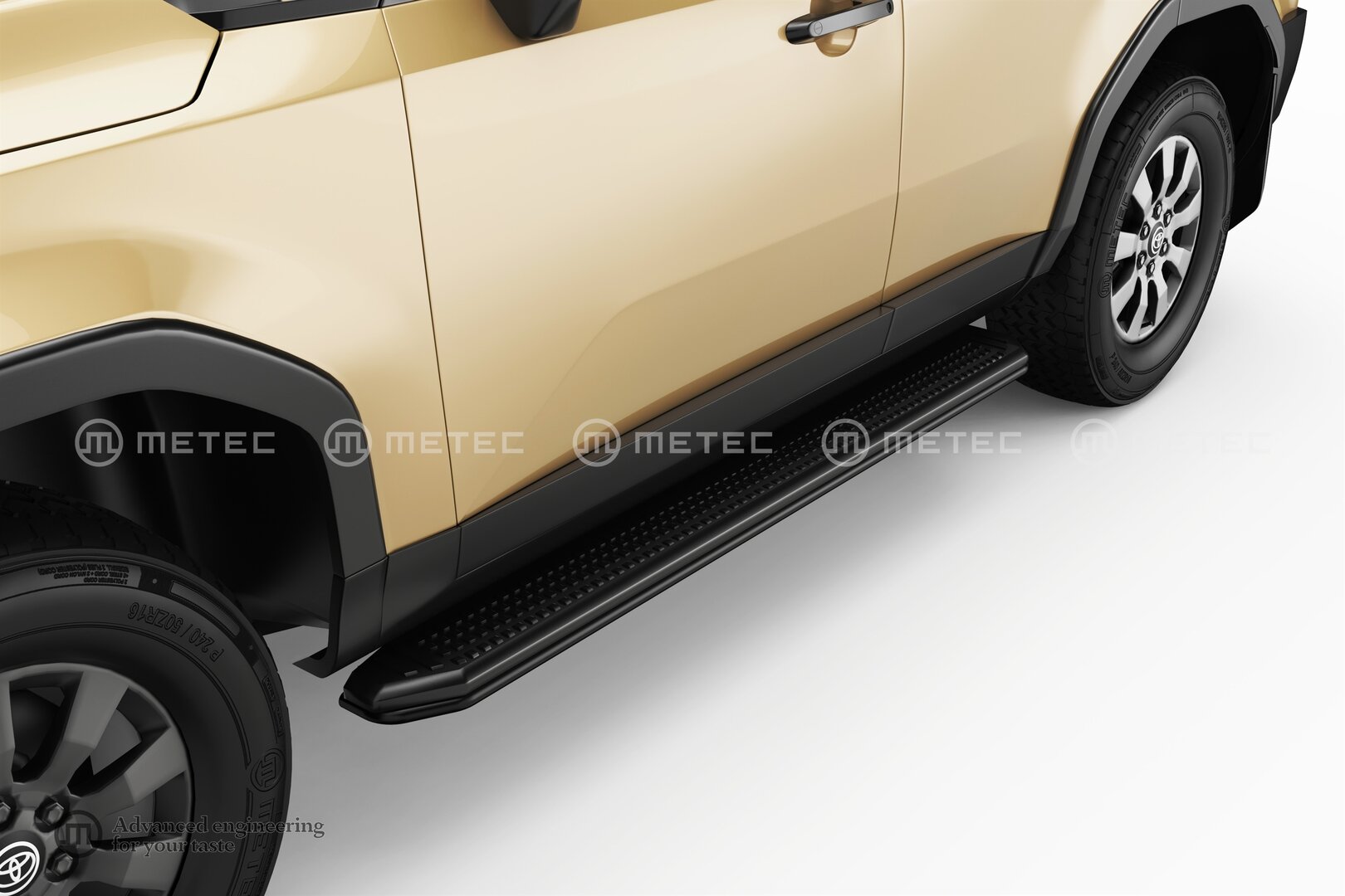 Toyota Land Cruiser 250 Side bars to side steps (Black)