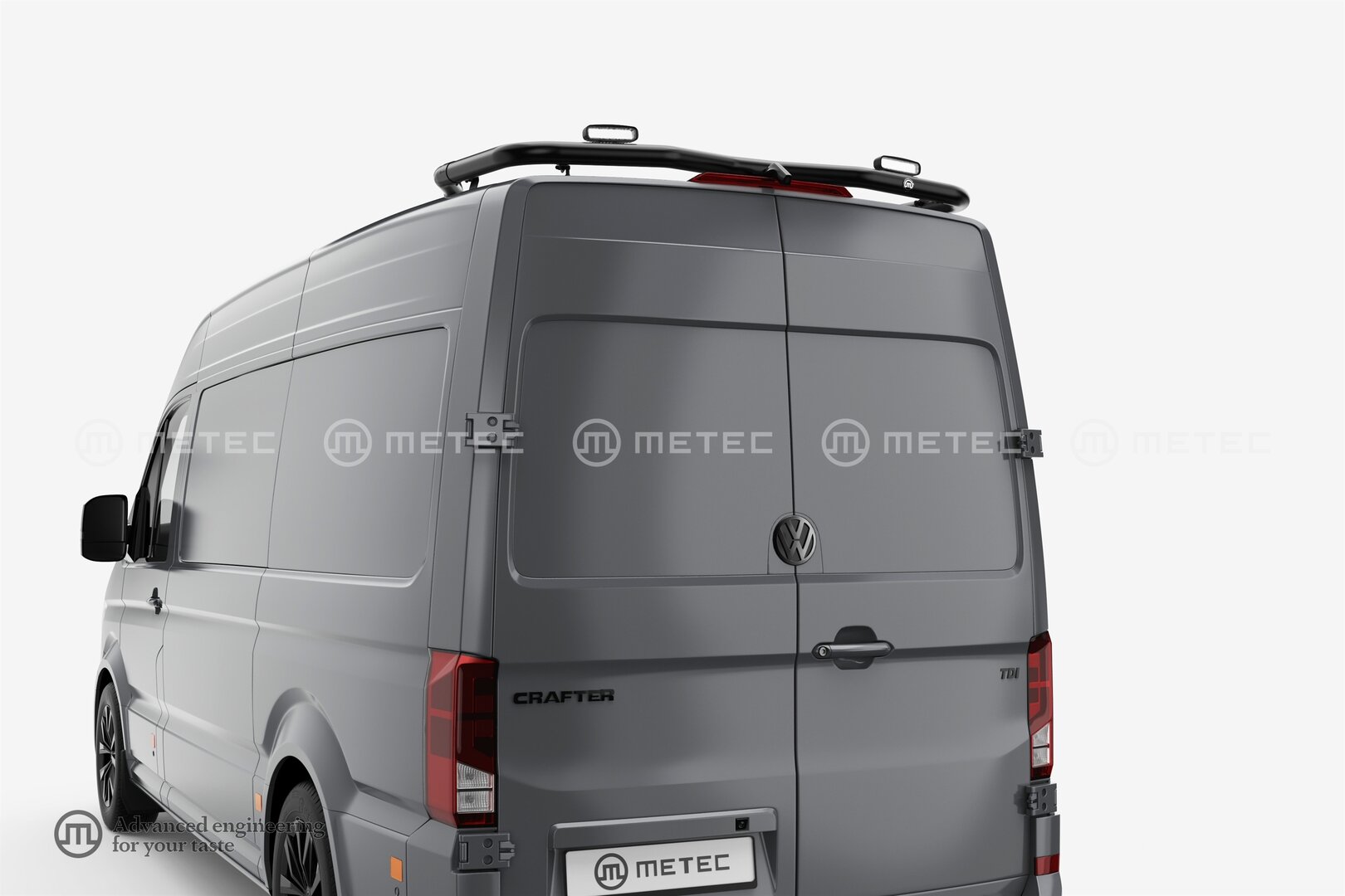 VW Crafter 2017-> Black light rail to back of the roof