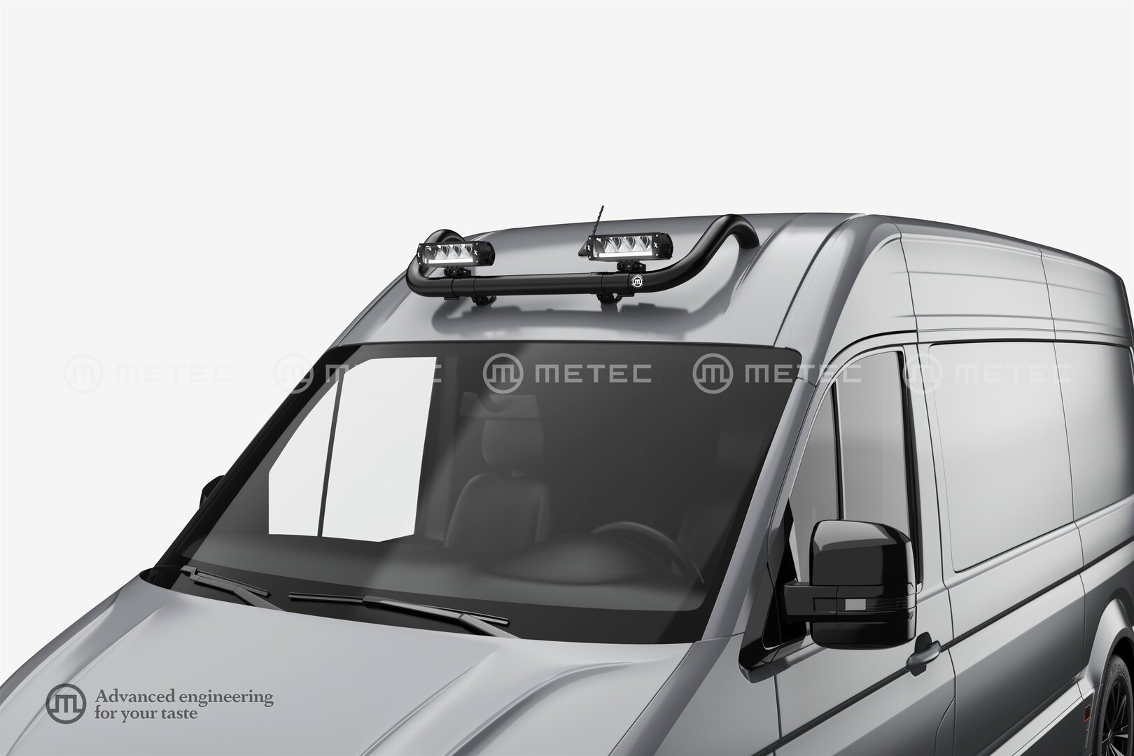 VW Crafter 2017-> Light bar to front roof (Black)