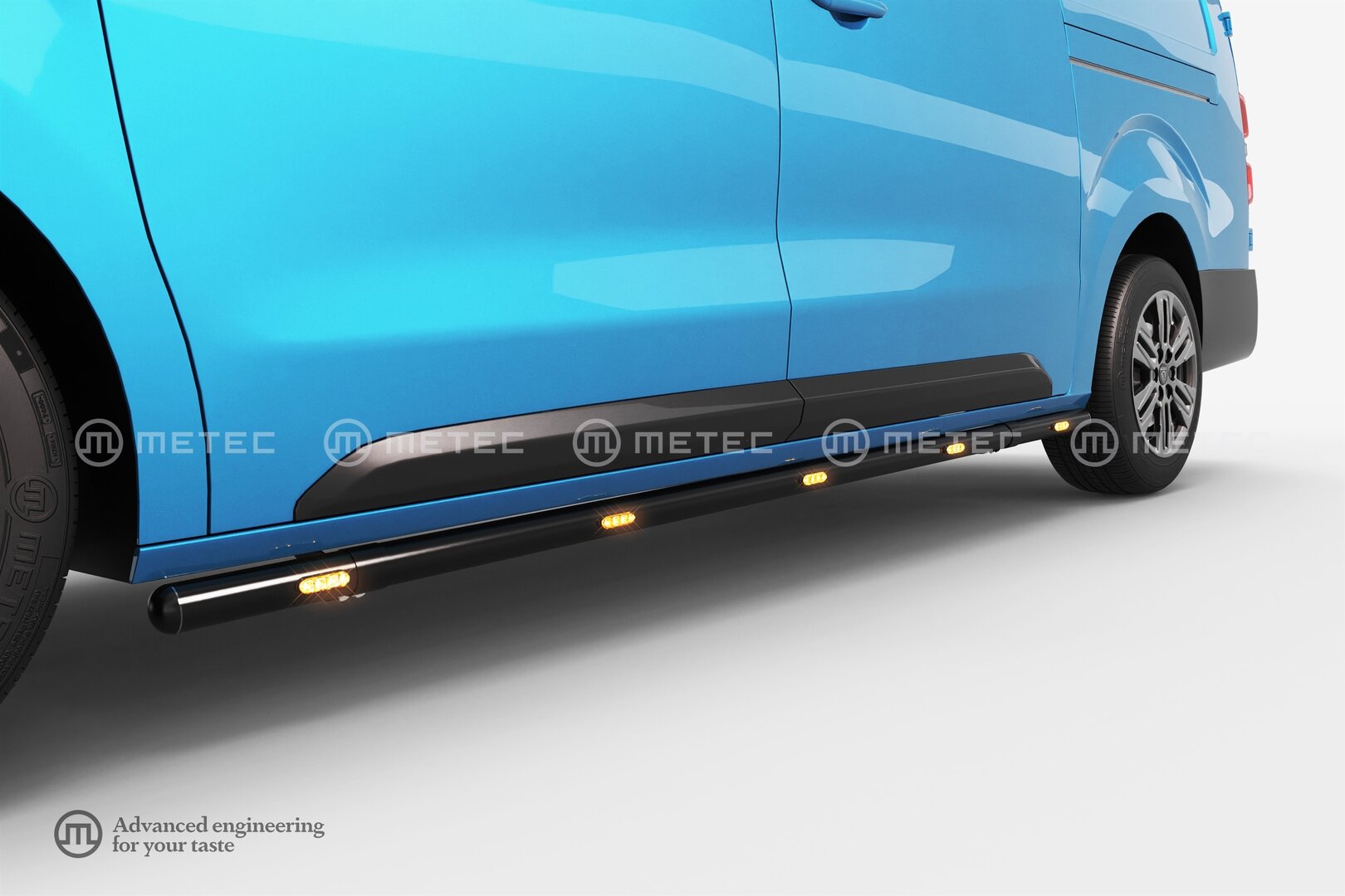 Peugeot Expert Mustat LED-Kylkiputket 2016-> (Metec)