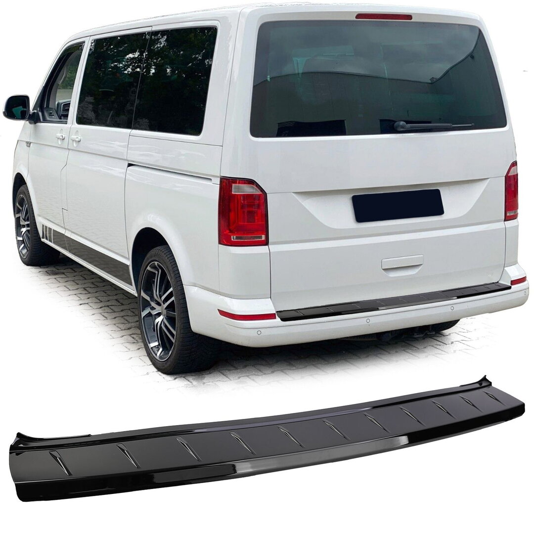 VW Transporter T6 Takapuskurin suojalista, kiiltävä musta muovinen (ylöspäin aukeava takaovi)
