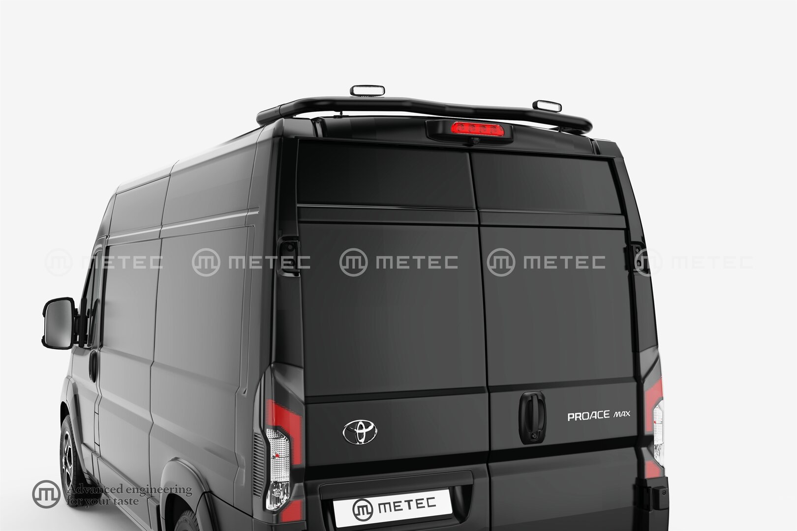 Toyota Proace Max Musta varusteputki katolle taakse