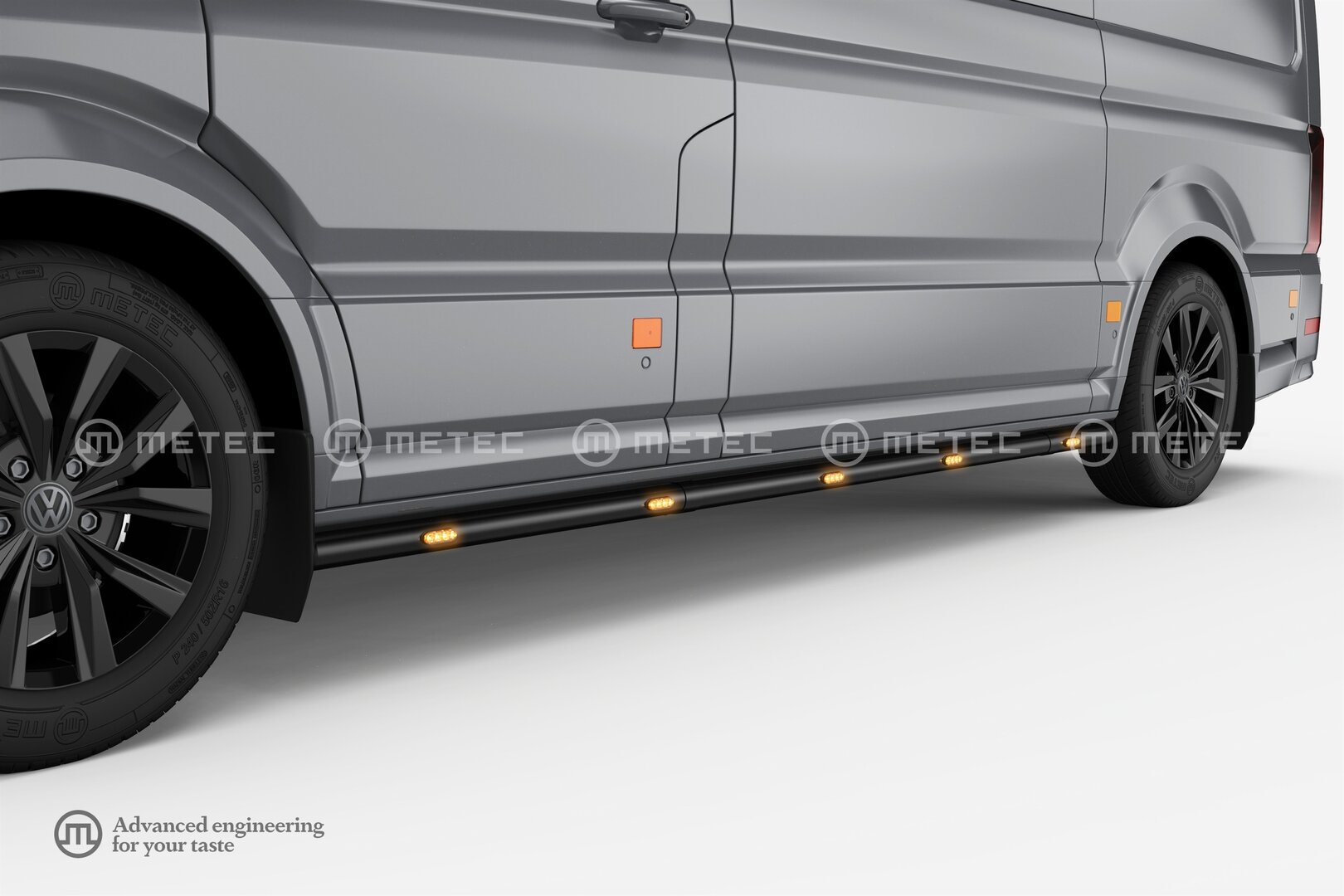 VW Crafter 2017-> Mustat LED-Kylkiputket L2 (Metec)
