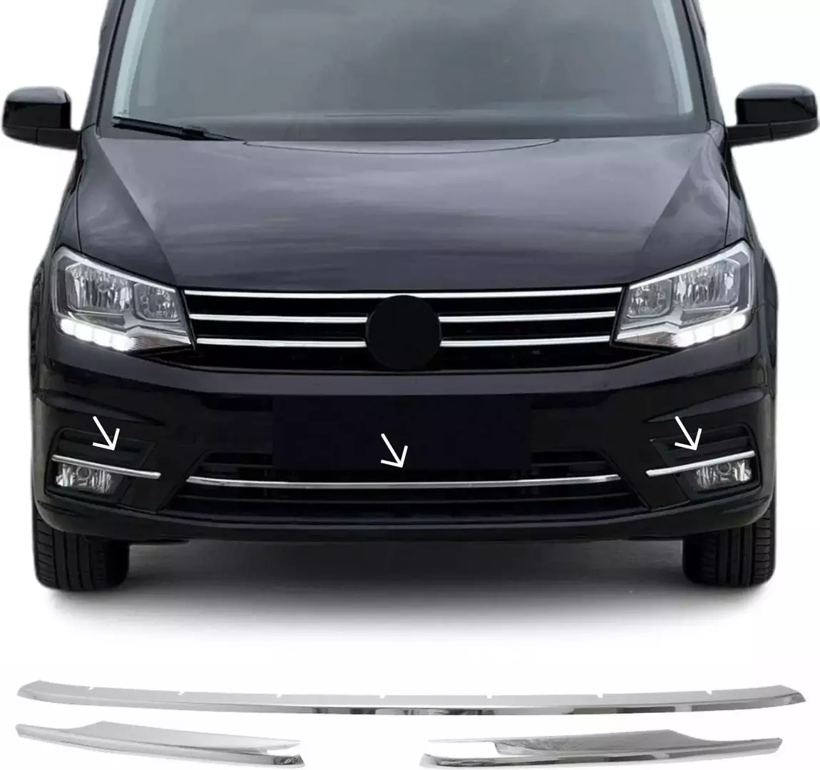 VW Caddy Etupuskurin kromisarja alaritilään 2015-2020